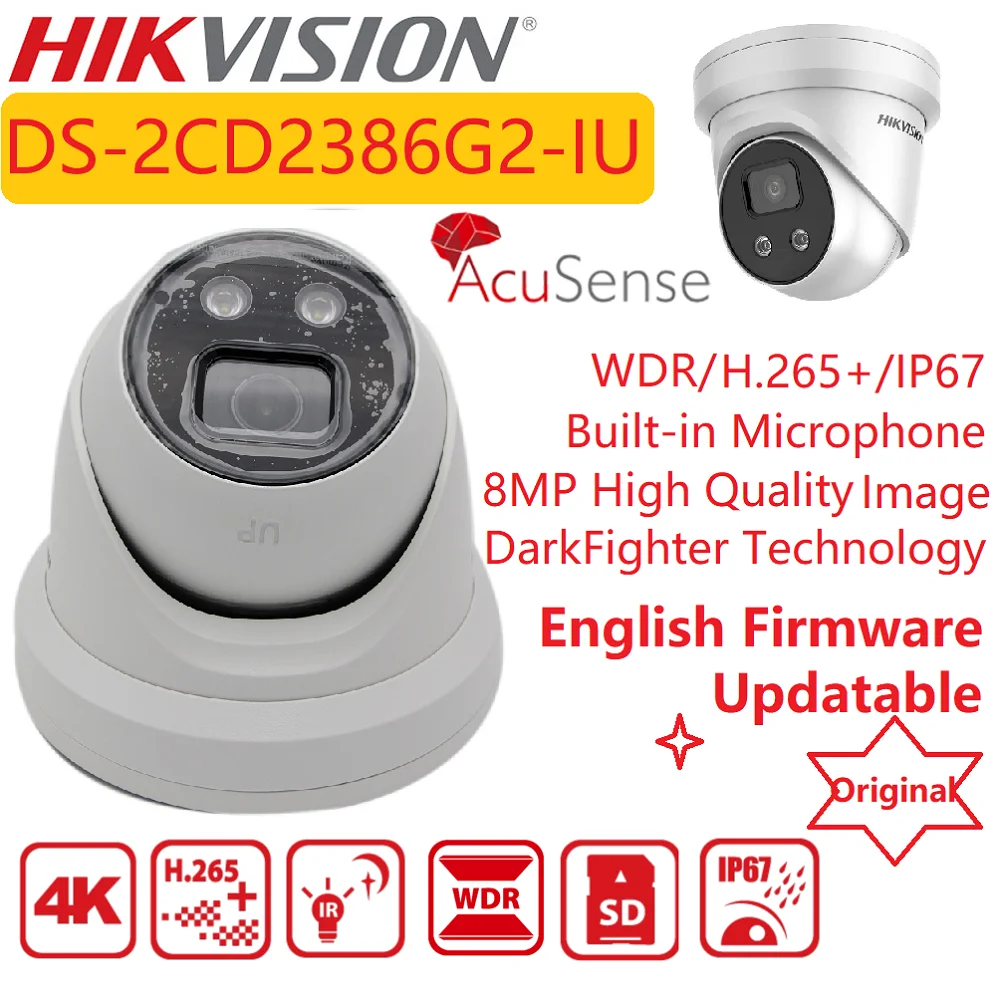 IP-камера Hikvision, 8 Мп, DS-2CD2386G2-IU POE IR IP67 IPC, револьверная сетевая камера видеонаблюдения, встроенная
IP-камера Hikvision, 8 Мп, DS-2CD2386G2-IU POE IR IP67 IPC, револьверная сетевая камера видеонаблюдения, встроенная