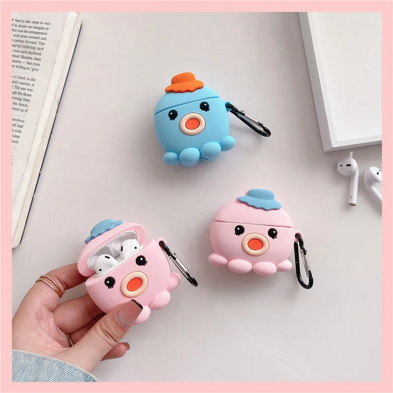 Compatible for Airpods Case 1 & 2 Pods Cover with Keychain, 3D Cute Octopus Silicone Soft TPU Case Lovely Fun Kids Girls Teens
Compatible for Airpods Case 1 & 2 Pods Cover with Keychain, 3D Cute Octopus Silicone Soft TPU Case Lovely Fun Kids Girls Teens