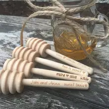 Personalized Wooden Honey Dipper, Custom Engraved, Mini Wooden Honey Dipper, Personalised wooden spoon, Wooden gifts, Spoon Dipp