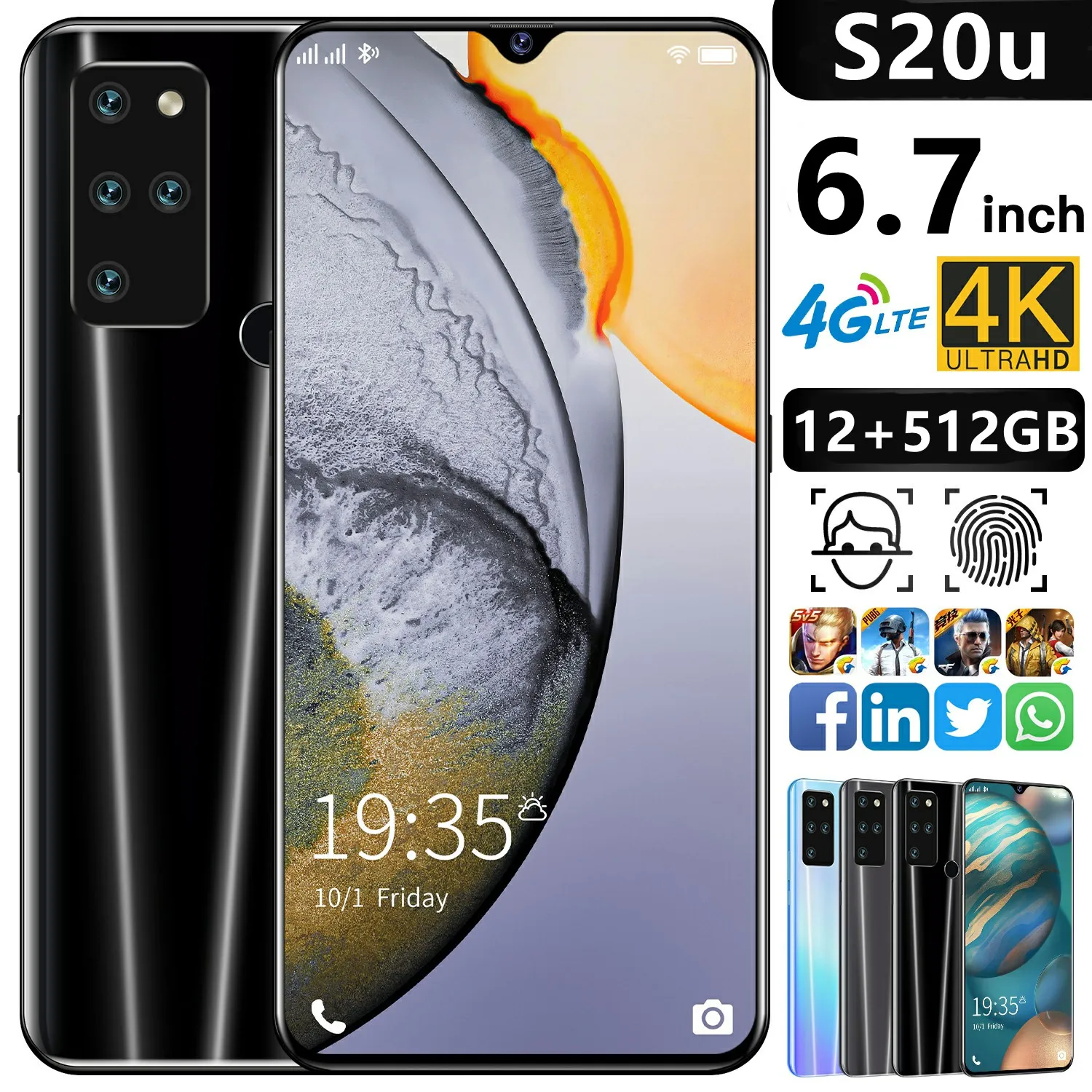 Telefon Global S20u 5G Android 10 12+512GB ROM 6800mAh Smartphone 6.7 Inch Cellphone Mobile Phone Celulares Unlock 4G
Telefon Global S20u 5G Android 10 12+512GB ROM 6800mAh Smartphone 6.7 Inch Cellphone Mobile Phone Celulares Unlock 4G
