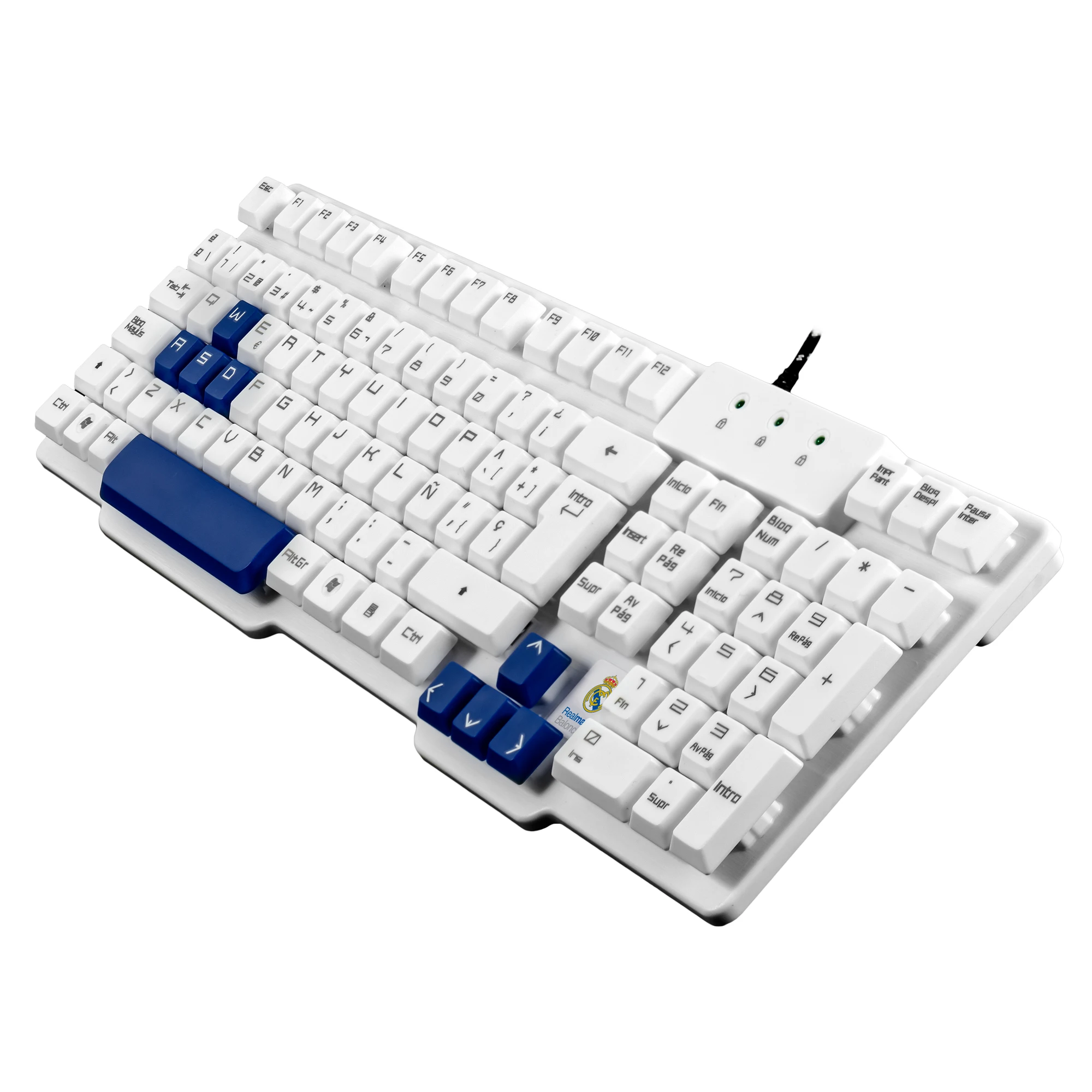 Mars Gaming MKRM membrane keyboard Real Madrid official Antighosting USB white Spanish language | Компьютеры и офис