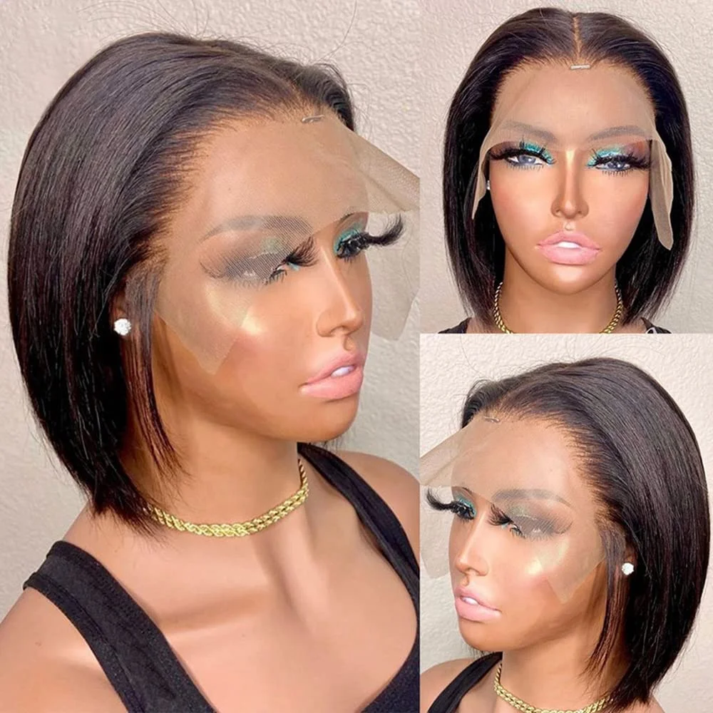 13X4 Transparent Bob Lace Front Wigs For Black Women Straight Bob Lace Frontal Wigs Gluless Short Brazilian Virgin Human Hair
13X4 Transparent Bob Lace Front Wigs For Black Women Straight Bob Lace Frontal Wigs Gluless Short Brazilian Virgin Human Hair