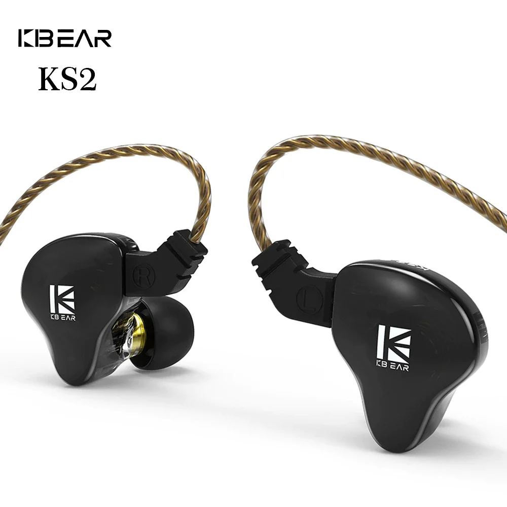 Наушники вкладыши KBEAR KS2 Hybrid DD + BA Hi Fi наушники TFZ с разъемом 2020 мм спортивные