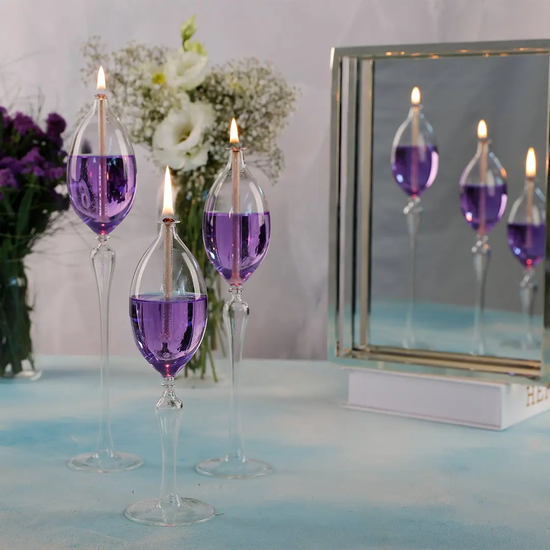 Set of 3 - Birthday Gift Stylish Home Decor Oil Lamp Blown Glass Candle Bridesmaid Gift Dining Table Accessories Gift Ideas
Set of 3 - Birthday Gift Stylish Home Decor Oil Lamp Blown Glass Candle Bridesmaid Gift Dining Table Accessories Gift Ideas