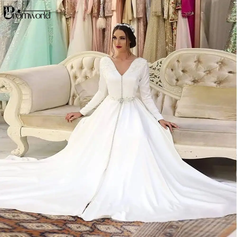 Белое марокканское свадебное платье 2021 Robe De Mariee, кружевное атласное Элегантное свадебное платье с длинным рукавом, ТРАПЕЦИЕВИДНОЕ свадебно...
Белое марокканское свадебное платье 2021 Robe De Mariee, кружевное атласное Элегантное свадебное платье с длинным рукавом, ТРАПЕЦИЕВИДНОЕ свадебно...
