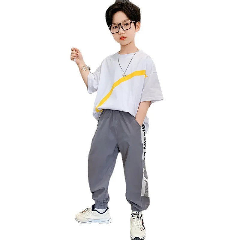 Casual Scoop Spring Autumn Boys Clothing SuitsT-shirt + Pants 2pcs/Set Kids Teenager Outwear Sport School Outfits Tracksuit Hig
Casual Scoop Spring Autumn Boys Clothing SuitsT-shirt + Pants 2pcs/Set Kids Teenager Outwear Sport School Outfits Tracksuit Hig