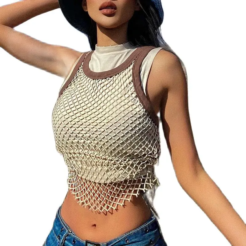 2022 Patchwork Fishnet Women Crop Top Tanks Bodycon Sexy Streetwear Casual Fashion Festival 2022 Summer Clothes Cute
2022 Patchwork Fishnet Women Crop Top Tanks Bodycon Sexy Streetwear Casual Fashion Festival 2022 Summer Clothes Cute