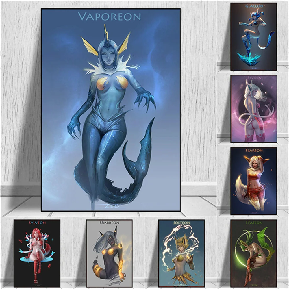 

Japanese Pokemon Anime Poster Character Picture Canvas Print Cuadros Wall Art Modern Decoration Mural Room Decor Frameless