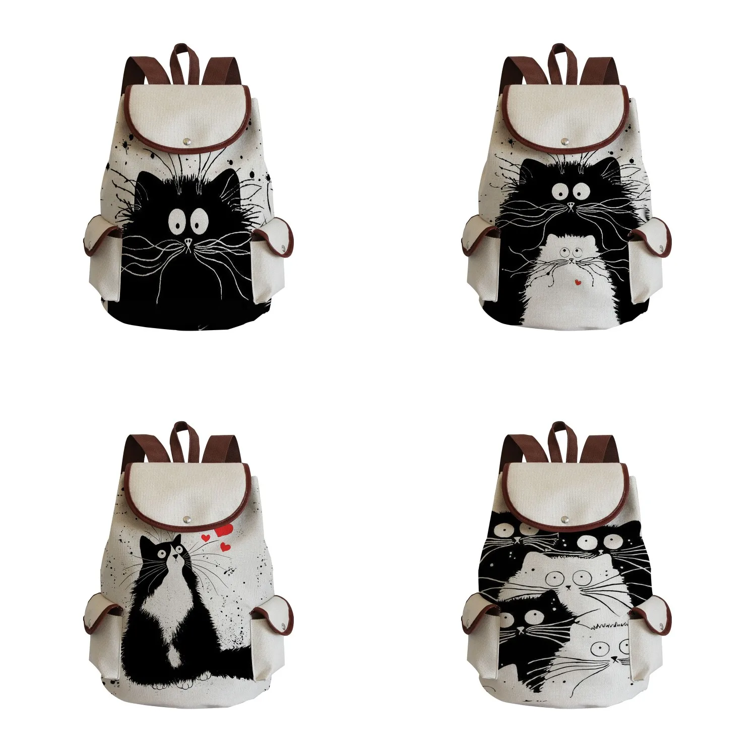 Women Girl Backpack Black White Cute Cat Printed Fabric Eco Backpack Unisex High Capacity School Casual Backpack Dropshipping
Women Girl Backpack Black White Cute Cat Printed Fabric Eco Backpack Unisex High Capacity School Casual Backpack Dropshipping
