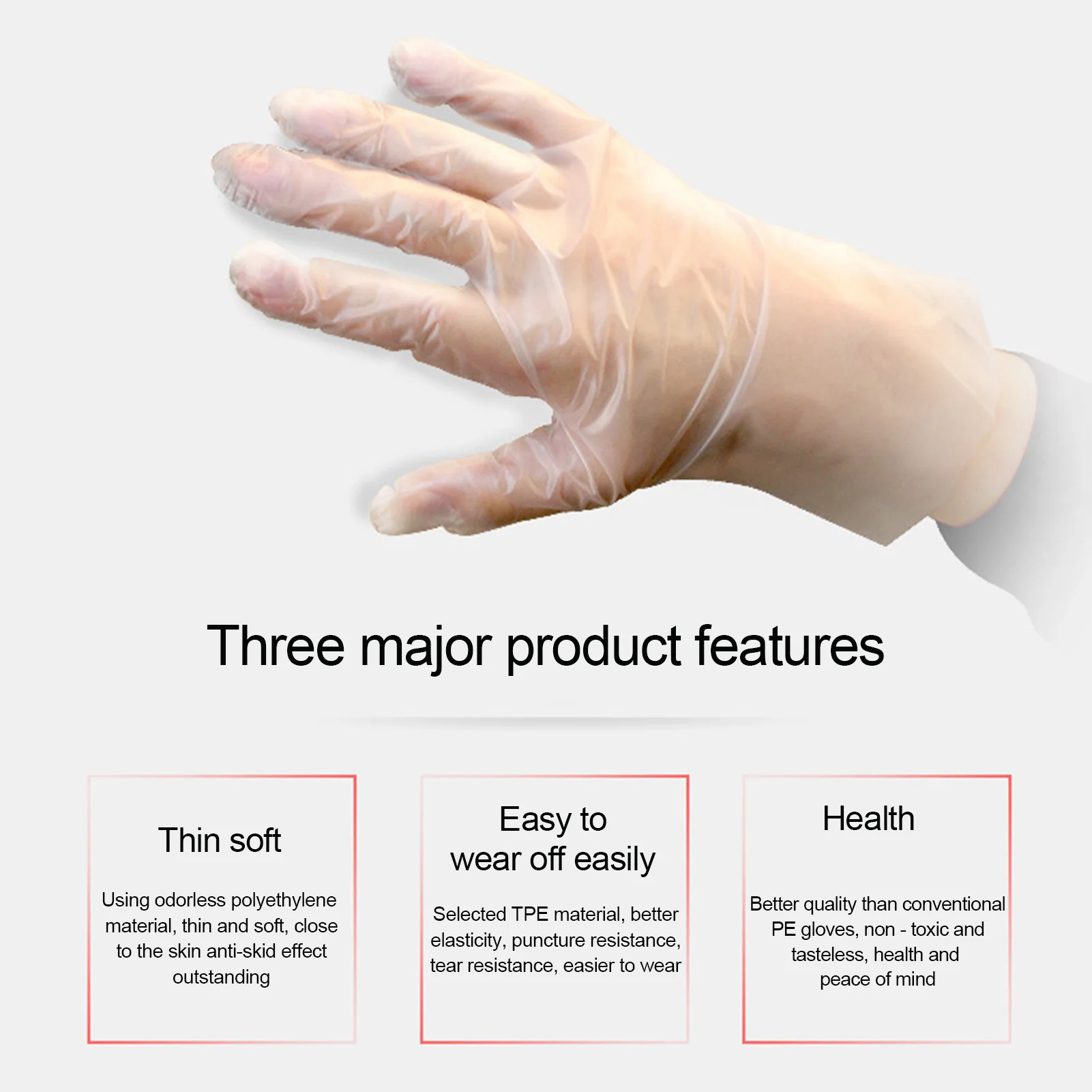 100pcs Kitchen Disposable Food Grade TPE Gloves Transparent Thickening Waterproof Leak-proof Gloves Multifunctional Kitchen Tool 
100pcs Kitchen Disposable Food Grade TPE Gloves Transparent Thickening Waterproof Leak-proof Gloves Multifunctional Kitchen Tool