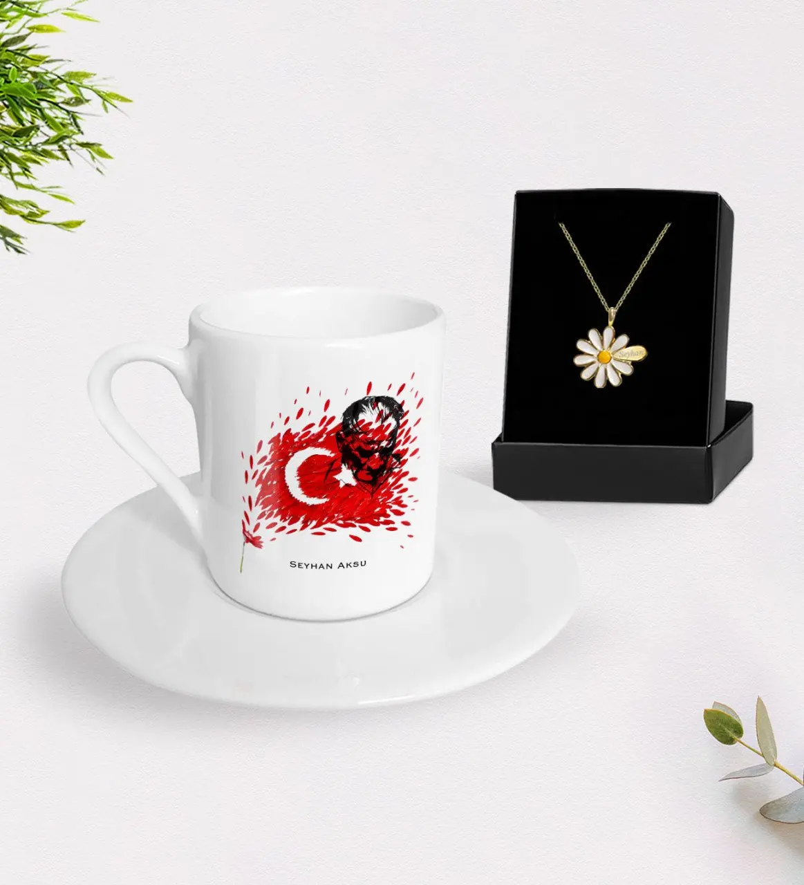 Персонализированные Ататюрк тематические чашка для кофе по-турецки и ожерелье Маргаритка подарок Seti-3
Персонализированные Ататюрк тематические чашка для кофе по-турецки и ожерелье Маргаритка подарок Seti-3