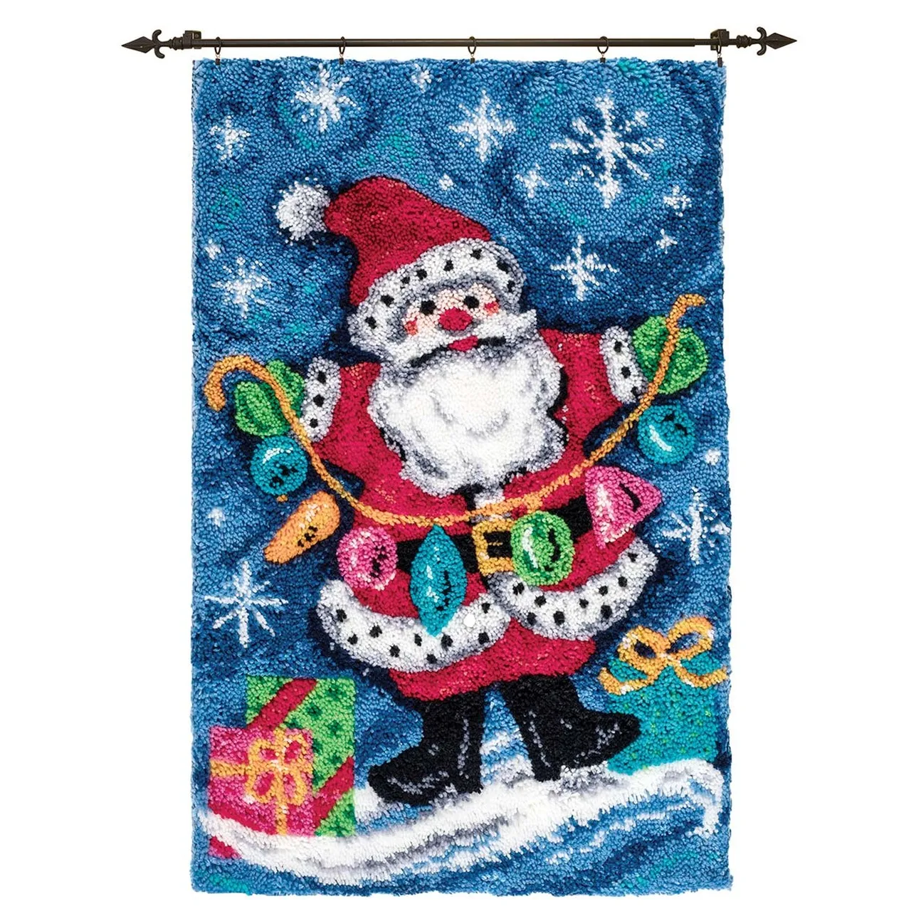 Latch Hook Kits Merry & Bright Wall Hanging DIY Carpet Rug Pre-Printed Canvas with Non-Skid Backing Floor Mat 69x102cm
Latch Hook Kits Merry & Bright Wall Hanging DIY Carpet Rug Pre-Printed Canvas with Non-Skid Backing Floor Mat 69x102cm