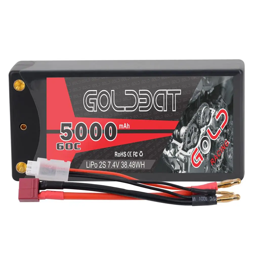 Аккумулятор GOLDBAT LiPo 5000 мАч 2S 7 4 В 60C в стиле Шорти lipo твердый корпус с разъемом 0 мм