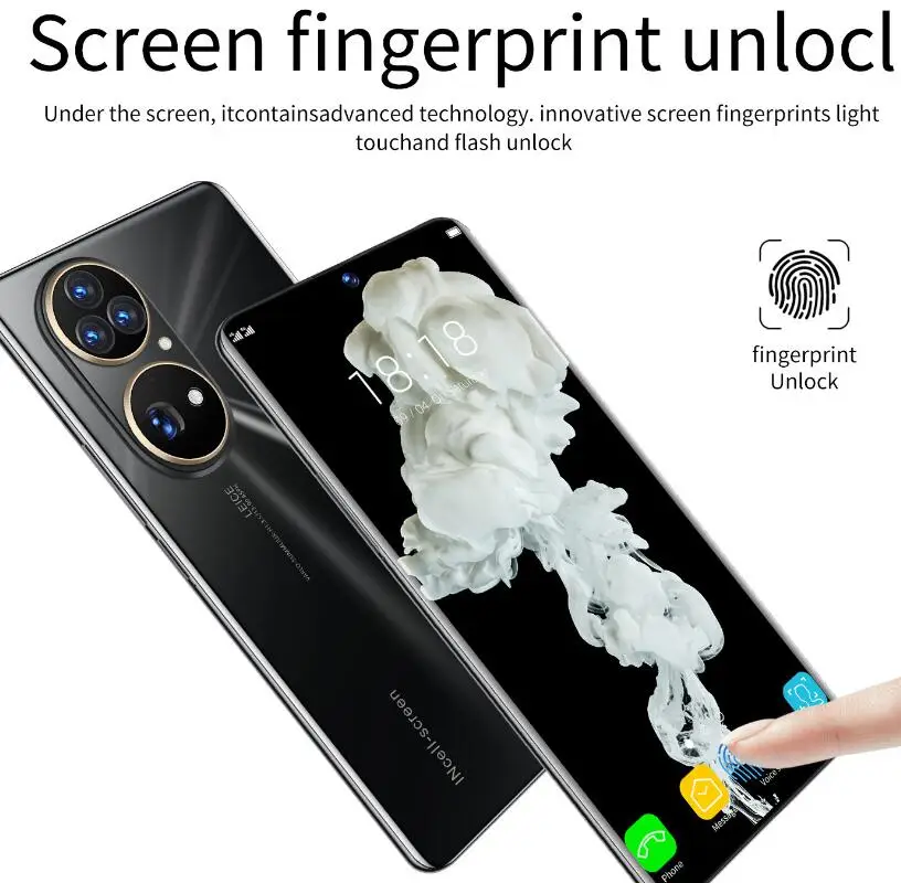 2021 Hot Smartphone P50 Pro 7.3 Inch Full Screen Perforated Design HD Screen Ultra-thin MP4 Reader Game Player Phone
2021 Hot Smartphone P50 Pro 7.3 Inch Full Screen Perforated Design HD Screen Ultra-thin MP4 Reader Game Player Phone