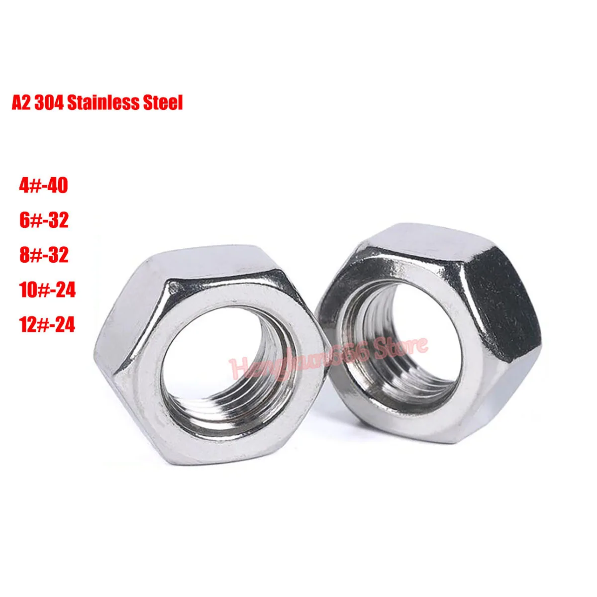 

UNC 4#-40 6#-32 8#-32 10#-24 12#-24 Hexagon Hex Nuts A2 304 Stainless Steel Nut US Standard Coarse Thread
