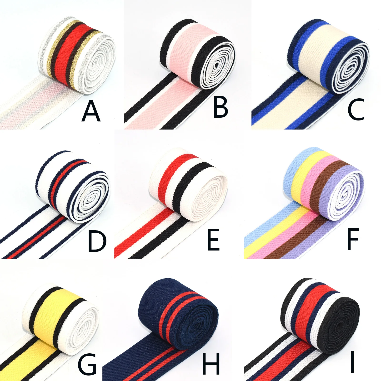 38mm /1.5" Colorful Striped Elastic Webbing Elastic Headband Colorful Elastic Waistband Elastic Strap Webbing Waistband Sewing
38mm /1.5" Colorful Striped Elastic Webbing Elastic Headband Colorful Elastic Waistband Elastic Strap Webbing Waistband Sewing