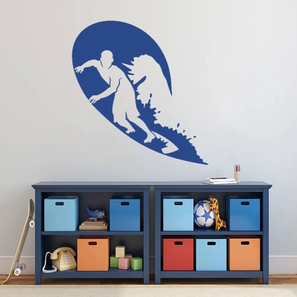 New Sliding Surfer Guy Silhouette Design Wall Art Sticker Decal Home Bedroom Decoration A00126
New Sliding Surfer Guy Silhouette Design Wall Art Sticker Decal Home Bedroom Decoration A00126