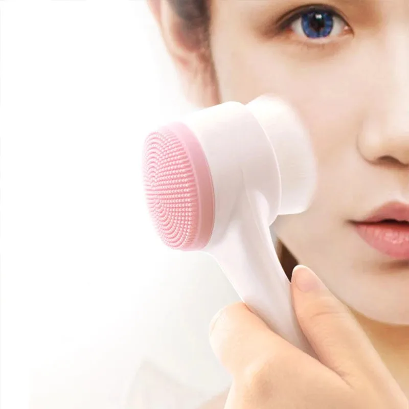 Escova facial cleanser double sided silicone, soft brush for facial massage, removing blackheads and by, tool portát
Escova facial cleanser double sided silicone, soft brush for facial massage, removing blackheads and by, tool portát