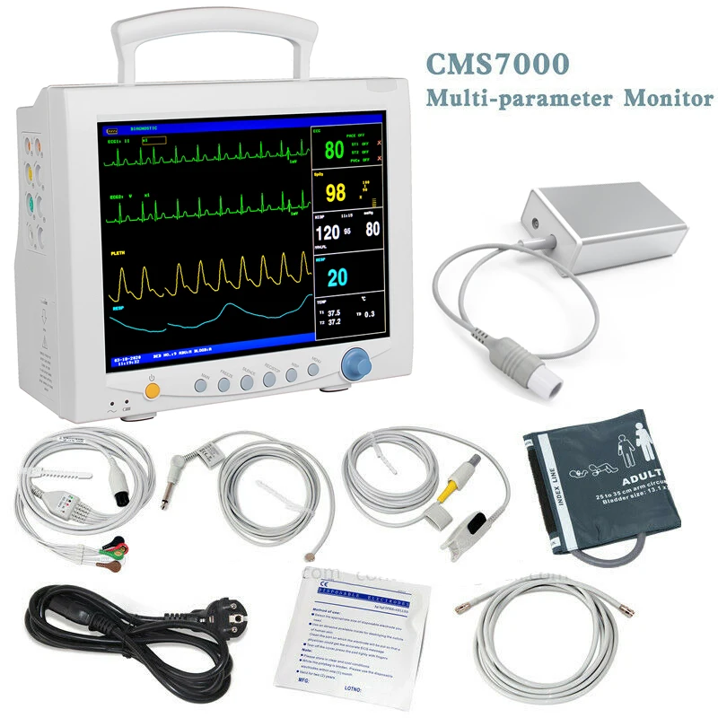 CONTEC CMS7000 12.1'' TFT Color LCD 6-Parameter Medical Machine SPO2 Heart Rate Patient Monitor With ETCO2
CONTEC CMS7000 12.1'' TFT Color LCD 6-Parameter Medical Machine SPO2 Heart Rate Patient Monitor With ETCO2
