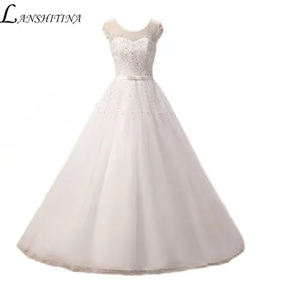 Princess/Ball Gown Scoop Neck Floor Length Lace Tulle Wedding Dress with Beading
Princess/Ball Gown Scoop Neck Floor Length Lace Tulle Wedding Dress with Beading