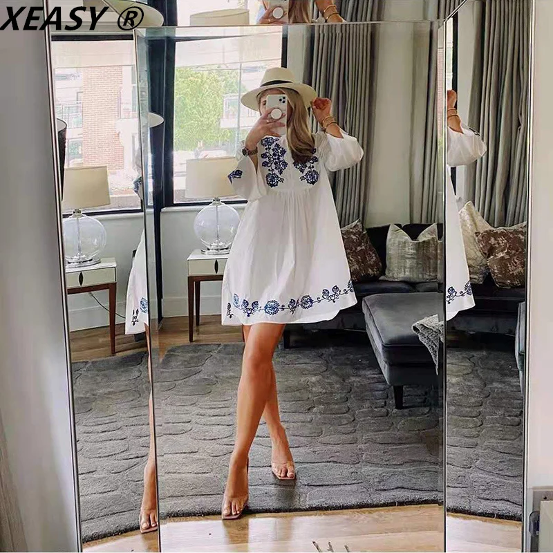 Женское Асимметричное мини-платье XEASY, винтажное хлопковое платье с вышивкой тотемного синего цвета и рукавом три четверти, 2021
Женское Асимметричное мини-платье XEASY, винтажное хлопковое платье с вышивкой тотемного синего цвета и рукавом три четверти, 2021