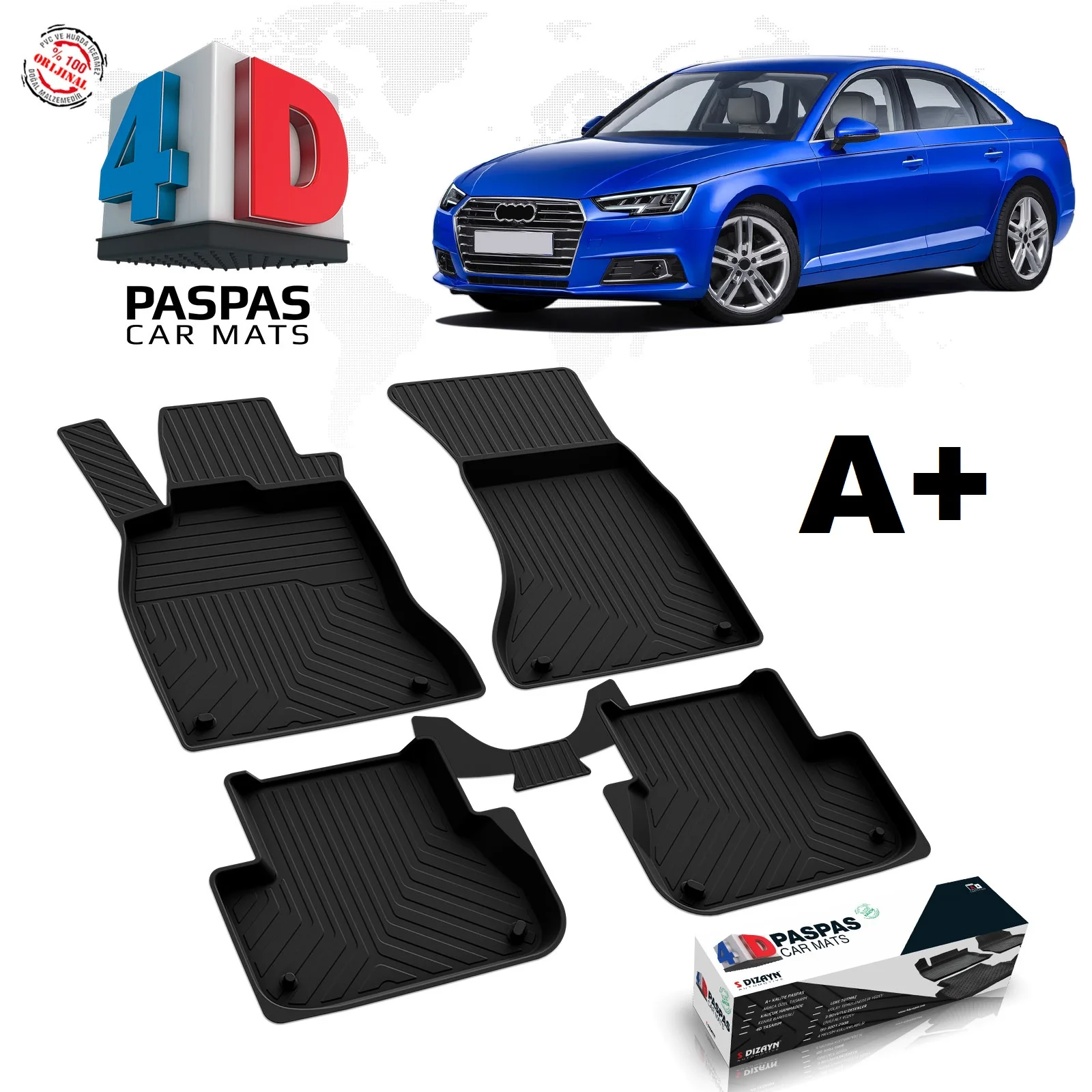 Для бренда AUDİ A4 автомобильный черный резиновый бассейн 4D 5 шт. коврик и ковер для багажника Аксессуары для помещений Модель 2016 2017 2018 2019
Для бренда AUDİ A4 автомобильный черный резиновый бассейн 4D 5 шт. коврик и ковер для багажника Аксессуары для помещений Модель 2016 2017 2018 2019