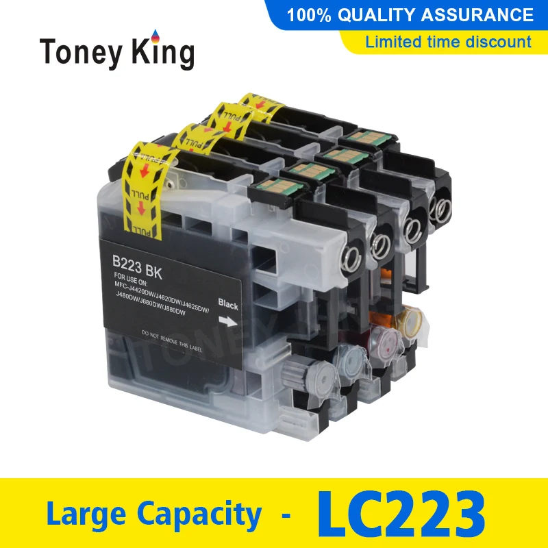 Toney King LC223 BK C M Y Полный совместимый картридж для Brtoher DCP-J562DW J4120DW MFC-J480DW J680DW J880DW J4620DW J5720DW
Toney King LC223 BK C M Y Полный совместимый картридж для Brtoher DCP-J562DW J4120DW MFC-J480DW J680DW J880DW J4620DW J5720DW