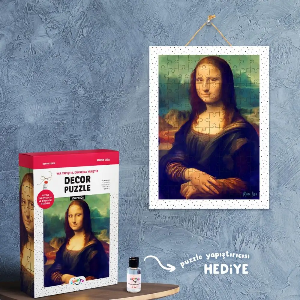 Decor Puzzle Mona Lisa 100 Pcs, Jigsaw Puzzle for Adults and Kids, Adhesive and Rop to Hang Free Gift
Decor Puzzle Mona Lisa 100 Pcs, Jigsaw Puzzle for Adults and Kids, Adhesive and Rop to Hang Free Gift