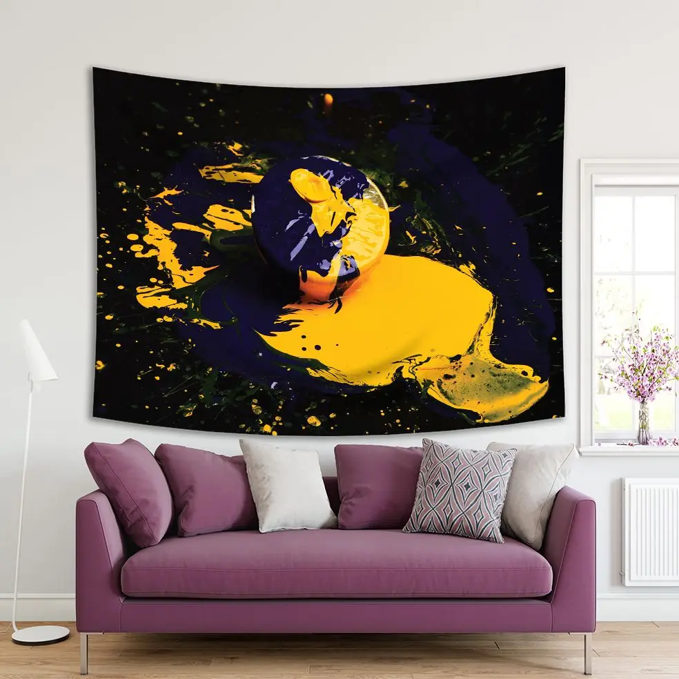 Tapestry Orange Grapefruit Half Covered with Paints Color Drops Nutrition Food Theme Art Yellow Blue Black
Tapestry Orange Grapefruit Half Covered with Paints Color Drops Nutrition Food Theme Art Yellow Blue Black