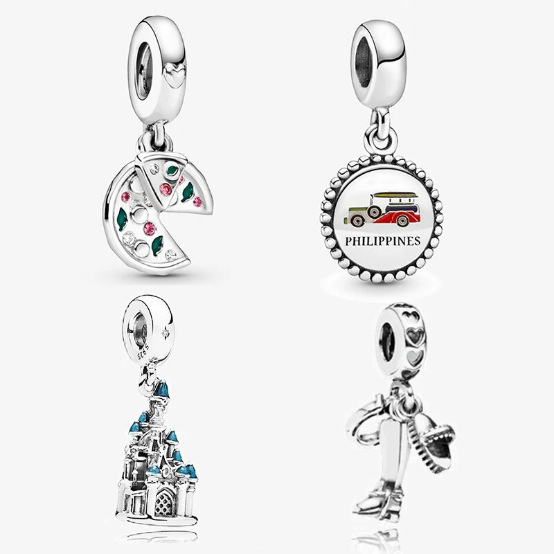 

2020 Summer New High Quality 100% S925 Sterling Silver Pizza Jeepney Sterling Silver Pendant Feminine Charm Jewelry