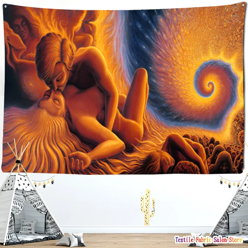 Couple Kiss Art cosmic Abstract Tapestry Psychedelic Retro Hippie Wall Large luxury Wall Paintings Cute Bedroom Indian Decor
Couple Kiss Art cosmic Abstract Tapestry Psychedelic Retro Hippie Wall Large luxury Wall Paintings Cute Bedroom Indian Decor