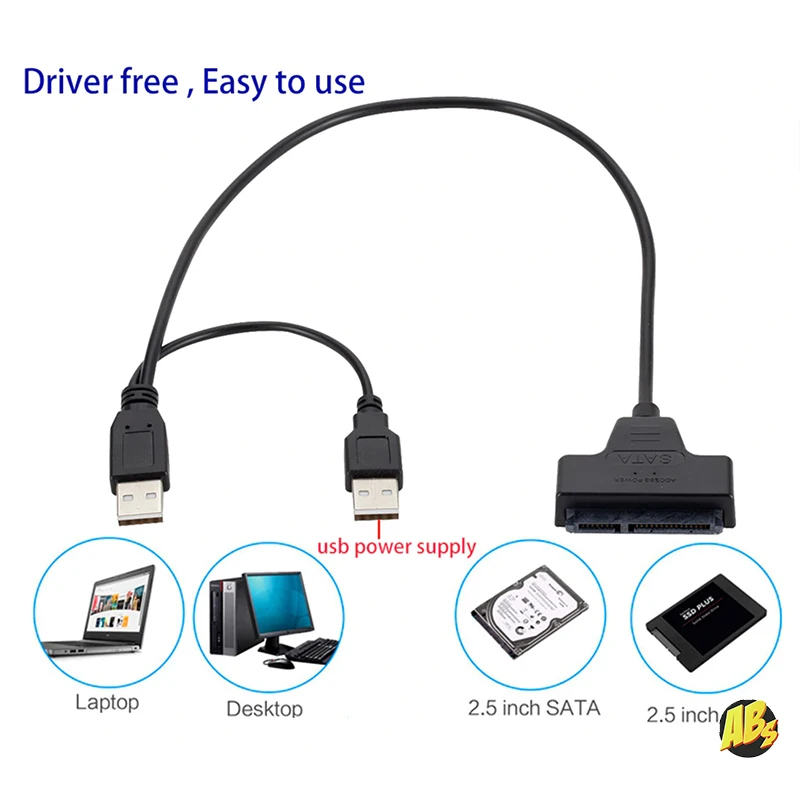 Кабель адаптер USB 2 0 SATA переходник для внешнего жесткого диска HDD SSD к 5" 3