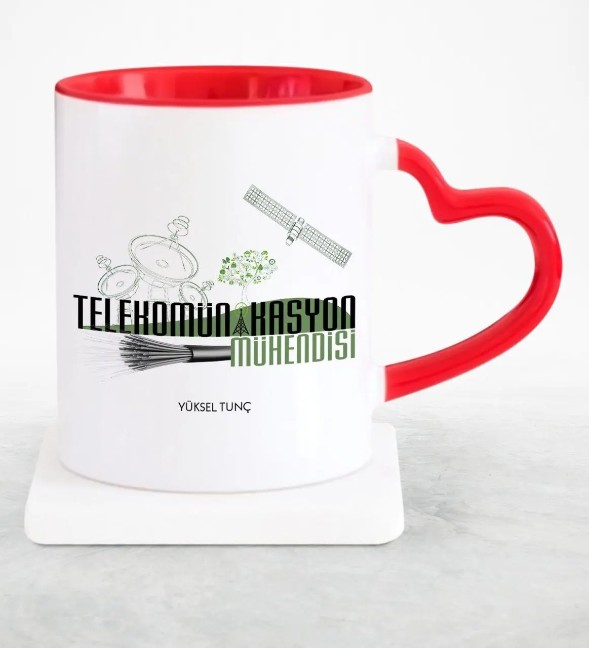 Персонализированные профессиональные телекоммуникационные инженеры красная чашка в форме сердца чашка