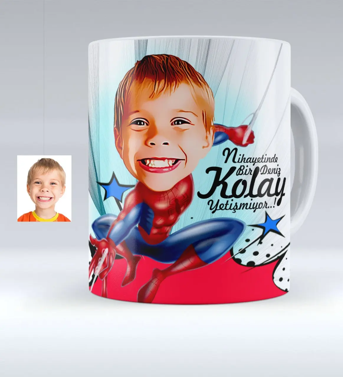 Personalized Male Child Caricature Of White Mug cup-1 
Personalized Male Child Caricature Of White Mug cup-1