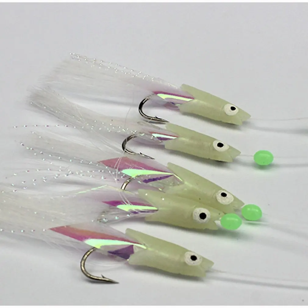 5PCS/Lot Luminous Soft Fishing Lure Rigs Fish Head String Hooks Soft Bait Artificial Worn Fake lure 4#
5PCS/Lot Luminous Soft Fishing Lure Rigs Fish Head String Hooks Soft Bait Artificial Worn Fake lure 4#
