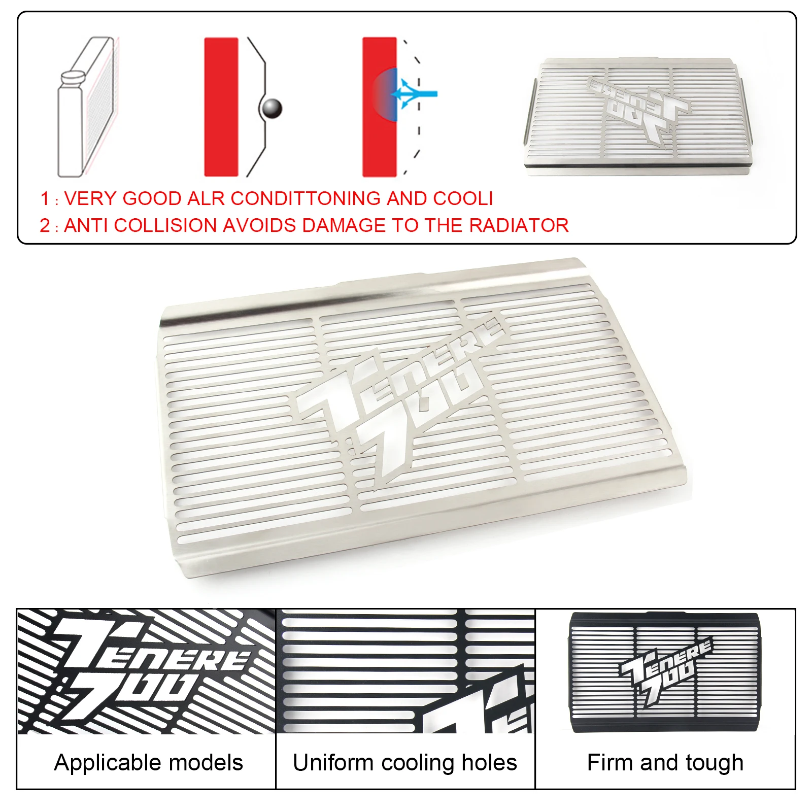 Black Motorcycle Accessories Radiator Guard Protector Grille Grill Cover FIT For YAMAHA TENERE 700 T7 Rally XT690Z 2019-2021
Black Motorcycle Accessories Radiator Guard Protector Grille Grill Cover FIT For YAMAHA TENERE 700 T7 Rally XT690Z 2019-2021