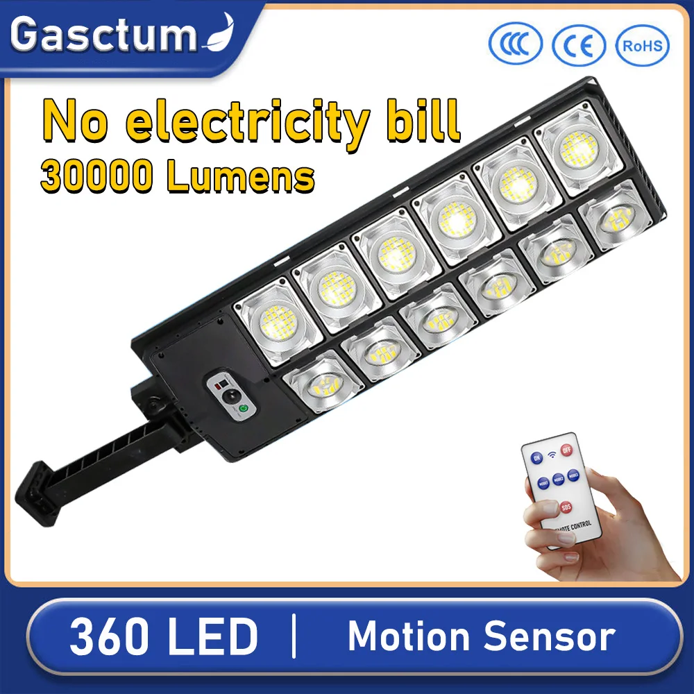 360 LED 30000LM Large Solar Lights Outdoor PIR Motion Sensor 3 Modes Super Bright Solar Garden Lights IPX8 Waterproof Sunlights
360 LED 30000LM Large Solar Lights Outdoor PIR Motion Sensor 3 Modes Super Bright Solar Garden Lights IPX8 Waterproof Sunlights