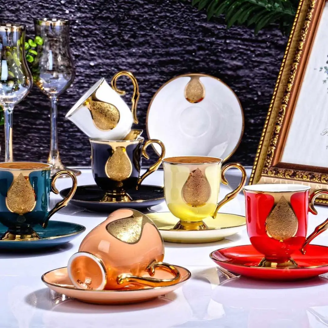 Luxury Gold Set of 6 Gilded Porcelain Cup Bone China Creative Porcelain Cup And Saucer Ceramic Modern Design Coffee Cups
Luxury Gold Set of 6 Gilded Porcelain Cup Bone China Creative Porcelain Cup And Saucer Ceramic Modern Design Coffee Cups