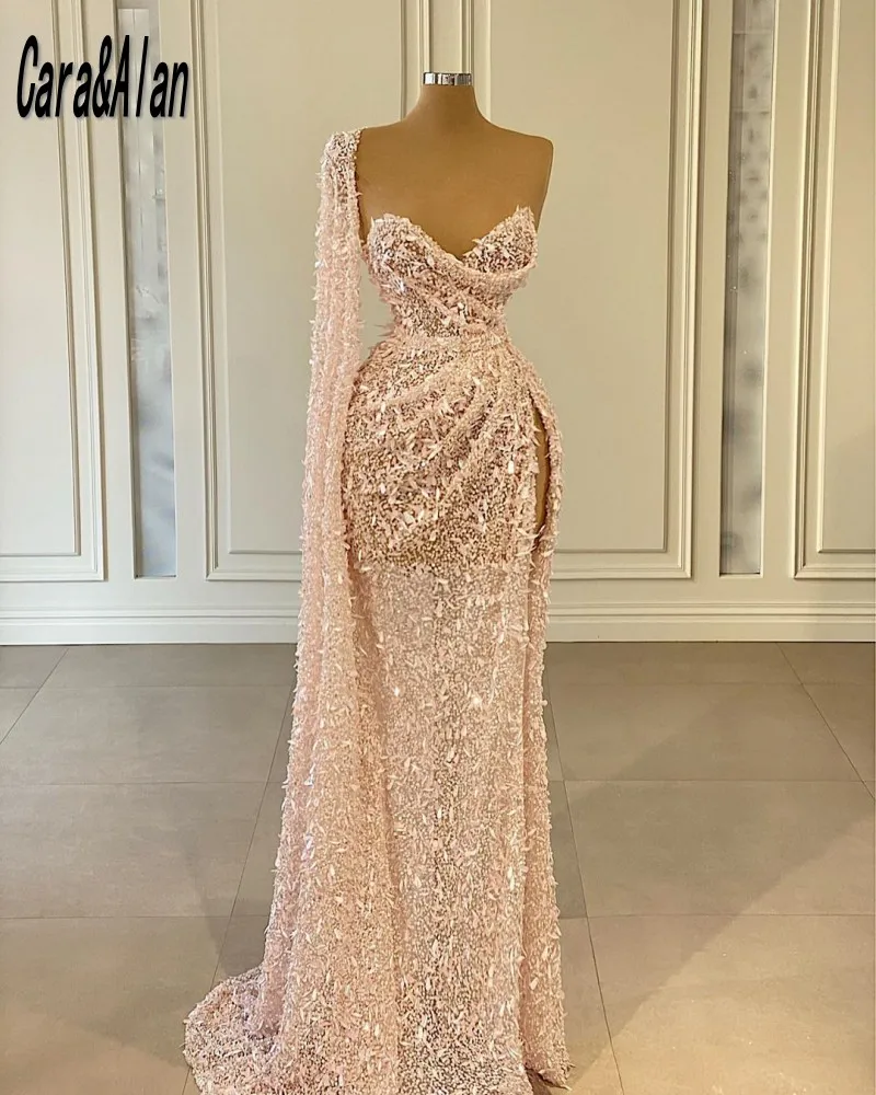 Sexy Pink High Split Evening Dresses One Shoulder Mermaid Prom Dress For Women Party Gowns 2021 robe de soirée de mariage
Sexy Pink High Split Evening Dresses One Shoulder Mermaid Prom Dress For Women Party Gowns 2021 robe de soirée de mariage