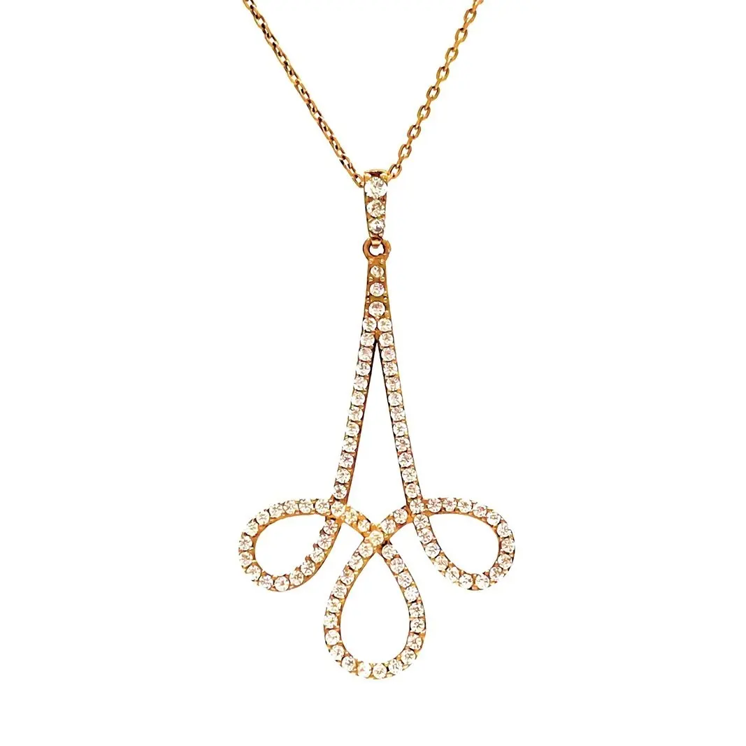 Diamond Montr Design Rosegold Silver Necklace
