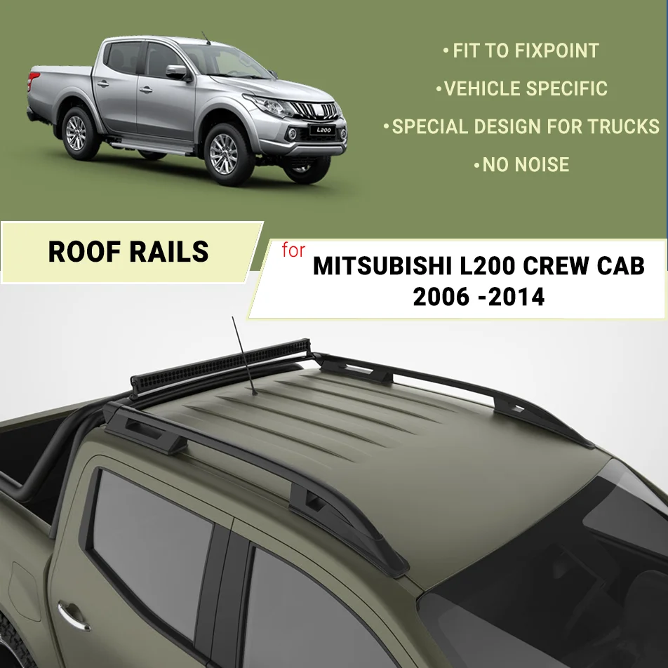 ROOF RAILS FOR MITSUBISHI L200 (Mk4) CREW CAB 2006 - 2014 DOUBLE CABIN ALUMINUM ALLOY SIDE BARS PICKUP TRUCK RAILINGS ROOF RACK
ROOF RAILS FOR MITSUBISHI L200 (Mk4) CREW CAB 2006 - 2014 DOUBLE CABIN ALUMINUM ALLOY SIDE BARS PICKUP TRUCK RAILINGS ROOF RACK