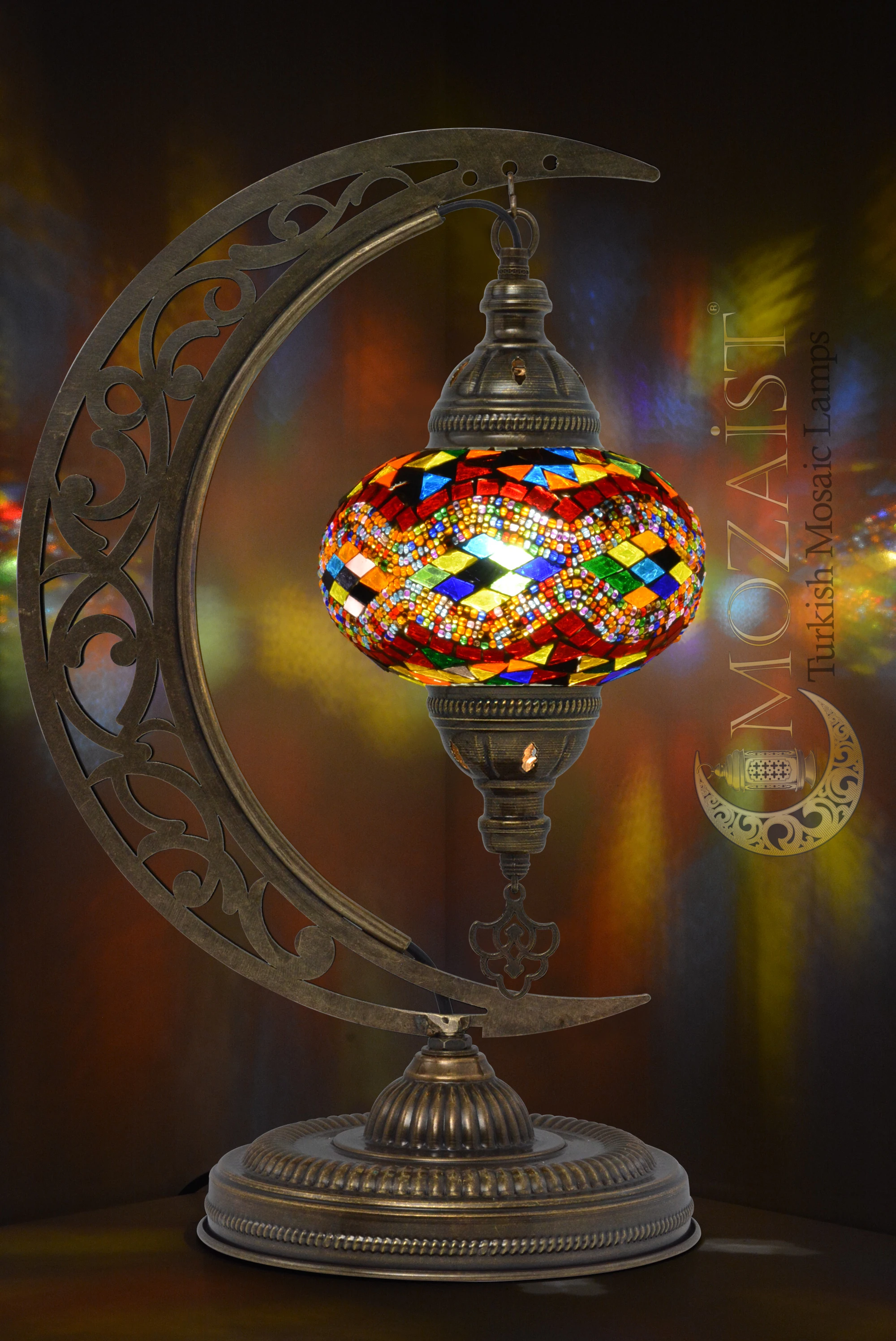 MOZAIST Turkish Lamp, Unique Lights, Moon Shaped Mosaic Table Lamp, Moroccan Handmade Antique Bohemian Vintage Light Shade
MOZAIST Turkish Lamp, Unique Lights, Moon Shaped Mosaic Table Lamp, Moroccan Handmade Antique Bohemian Vintage Light Shade