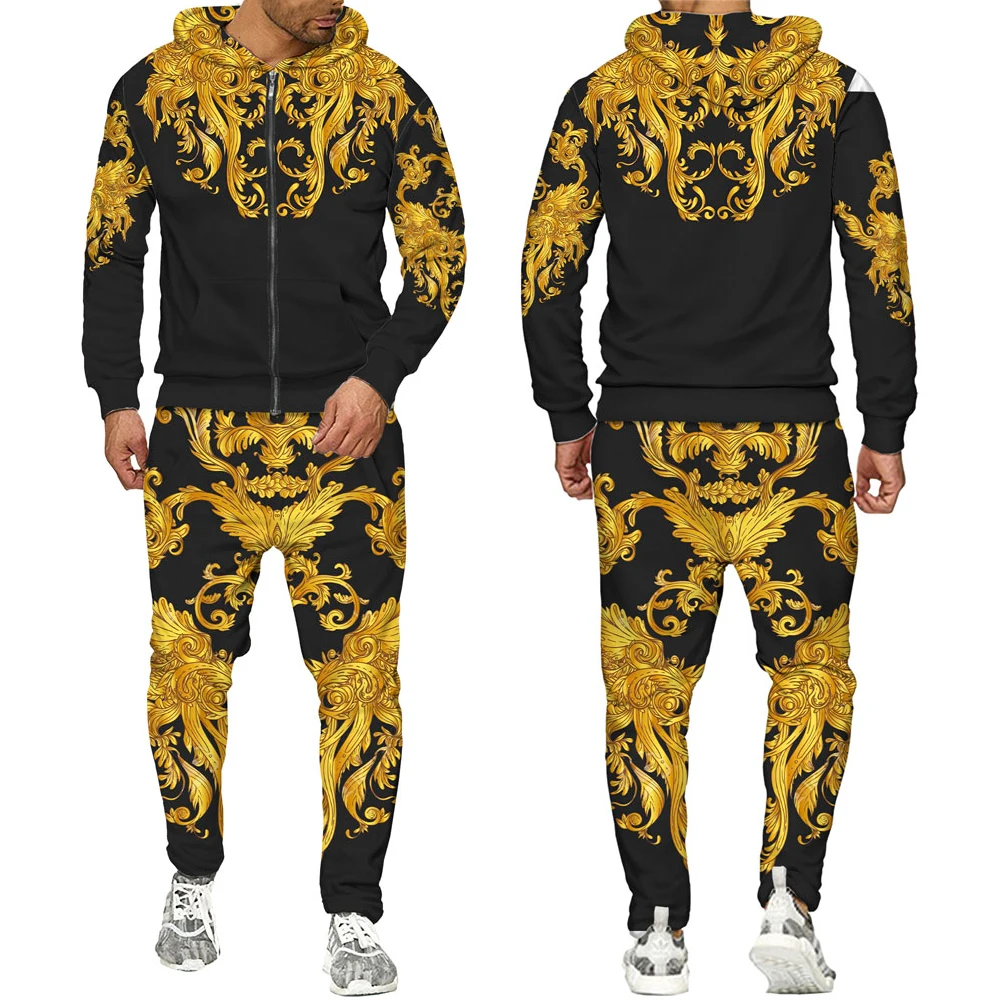2021 New Set 3D Printing Fashion Personality Creative Mens Zipper Hooded Suits Casual Sweatshirt Sweatpants Two Sets Tracksuits
2021 New Set 3D Printing Fashion Personality Creative Mens Zipper Hooded Suits Casual Sweatshirt Sweatpants Two Sets Tracksuits