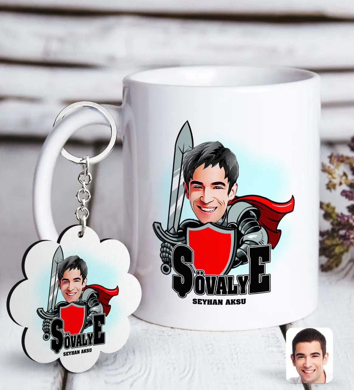 Personalized Custom Knight Caricature Of White mug And Keychain Gift Seti-2
Personalized Custom Knight Caricature Of White mug And Keychain Gift Seti-2