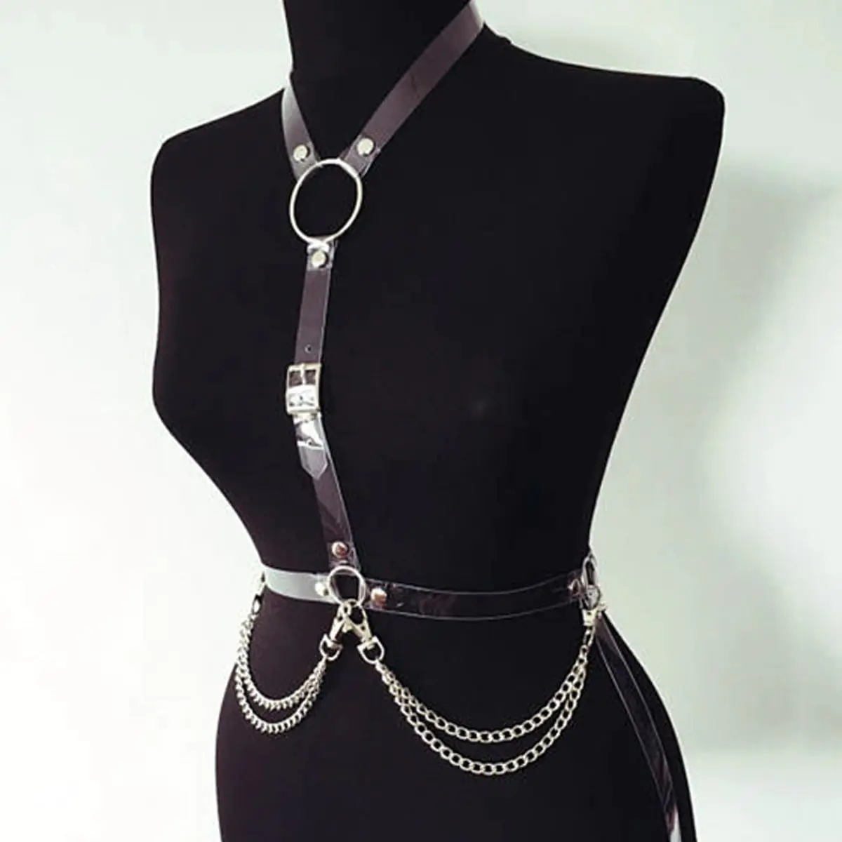 Chain Leather Chest Harness With Collar, Halter neck Women Bust Harness, Fashion Lingerie - PNT12-S1
Chain Leather Chest Harness With Collar, Halter neck Women Bust Harness, Fashion Lingerie - PNT12-S1