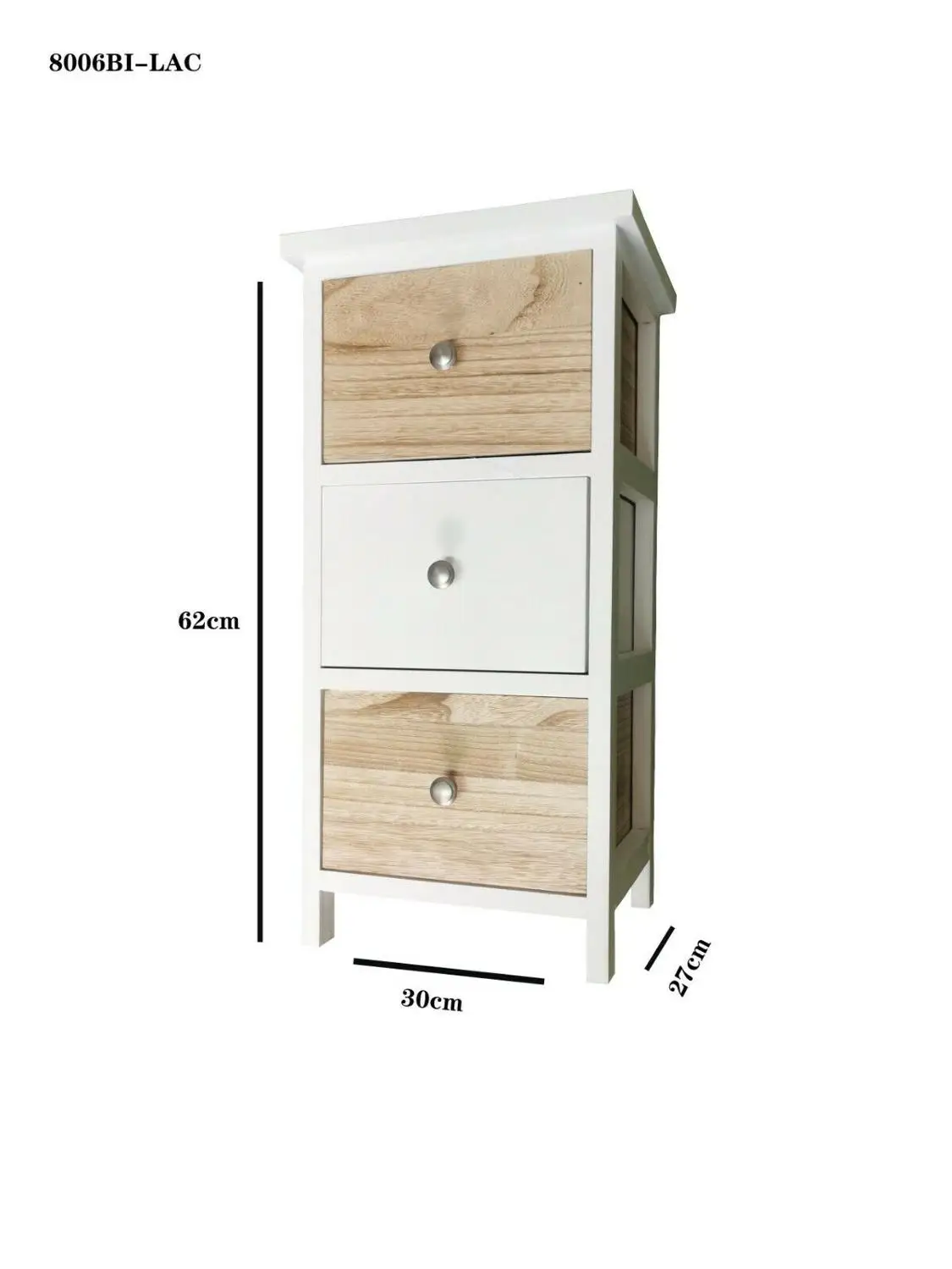 Cajoneras BI LAC De 3 Cajones двухцветная Кольцевая вспышка коричневый y Blanco 27x62x30 Envió Rapido Desde