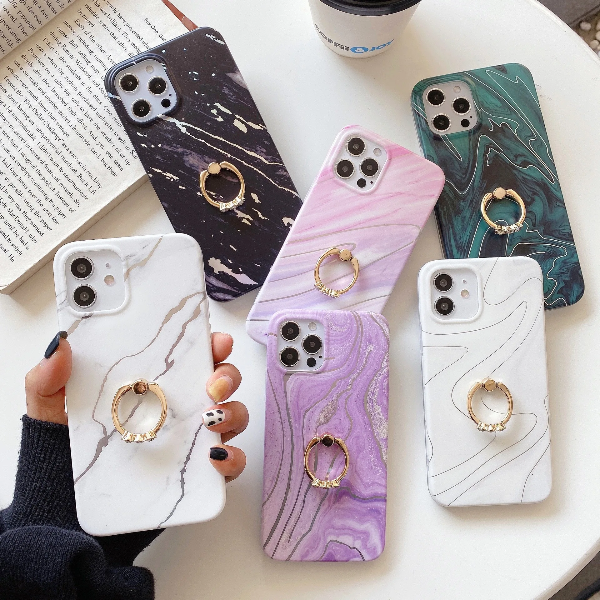 Glitter Marble Phone Case With Ring Buckle For iPhone 13 12 11 Pro Max XR X XS Max 7 8 Plus Shockproof Soft Cover
Glitter Marble Phone Case With Ring Buckle For iPhone 13 12 11 Pro Max XR X XS Max 7 8 Plus Shockproof Soft Cover