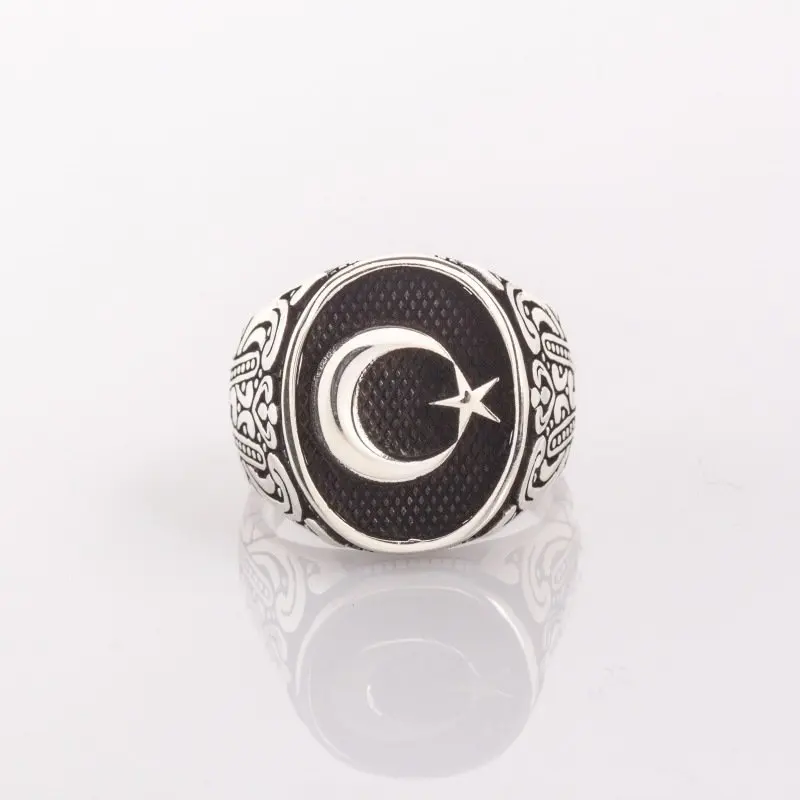 925 Sterling Moon Star Patterned Silver Ring Fashion Turkish Premium Quality Handmade Jawelery
925 Sterling Moon Star Patterned Silver Ring Fashion Turkish Premium Quality Handmade Jawelery