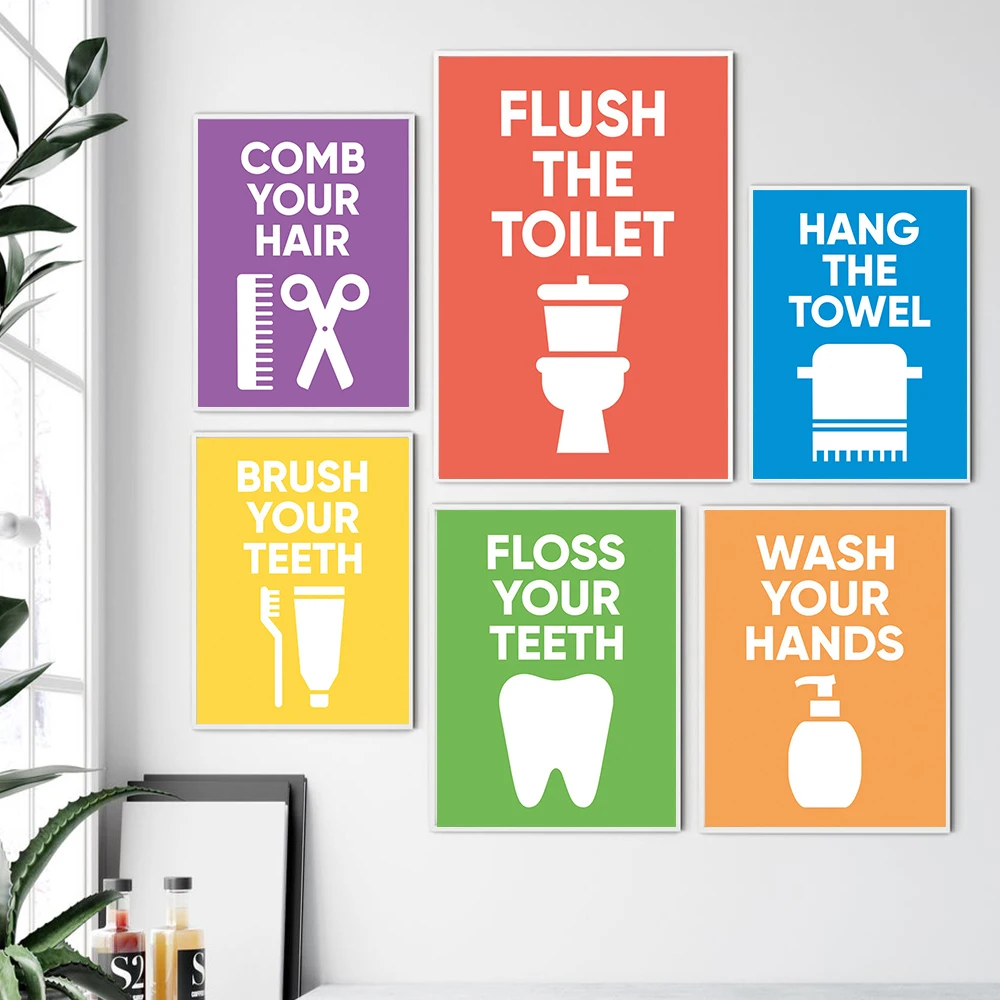 Toothpaste Toothbrush Quotes Wall Art Canvas Painting Toilet Paper Bathroom Print Nordic Poster Wall Pictures Washroom WC Decor
Toothpaste Toothbrush Quotes Wall Art Canvas Painting Toilet Paper Bathroom Print Nordic Poster Wall Pictures Washroom WC Decor