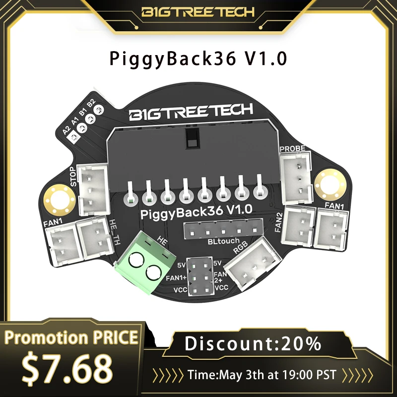 Bigtreetech PiggyBack36 v1.0 For 3D Printer Hot End Compatible with 36/42mm stepper motors VS Fly-MiniAB Board 3D Printer Parts
Bigtreetech PiggyBack36 v1.0 For 3D Printer Hot End Compatible with 36/42mm stepper motors VS Fly-MiniAB Board 3D Printer Parts